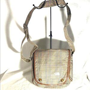 The North Face Plaid Messenger Bag - Brown and Tan